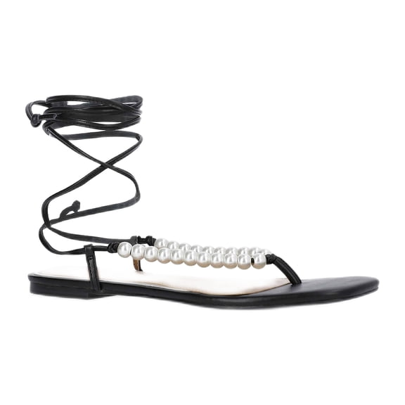 Free Assembly Women's Beaded Wrap Sandals