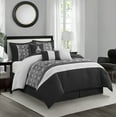 thumbnail image 2 of Nanshing 7 Piece Comforter Set, California King, Black Sliver, 2 of 6