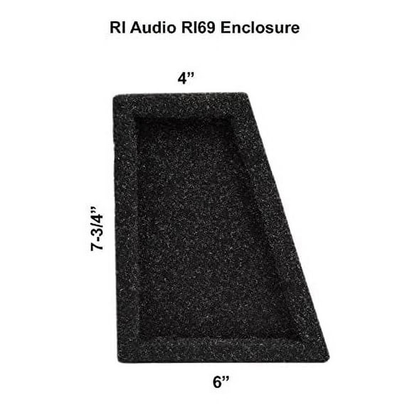 Set of Two 6x9 Slanted Angled Speaker Box Enclosure 1/2" MDF Charcoal RI Audio