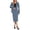 Blue, variant on Women’S 2-Piece Business Casual Outfit Set, Long Sleeve Open Front Blazer Cardigan With High Waist Pencil Midi Skirt, Soft Wrinkle-Resistant Polyester Fabric, 2pcs, Sizes S M L XL XXL