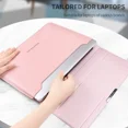 thumbnail image 4 of Pu Leather Laptop Sleeve Bag Case for Macbook Air Pro 16 14 13 M3 M2 M1 Notebook Cover for HP Lenovo ASUS Acer Honor 15 17 Inch (Red,11 inch), 4 of 7