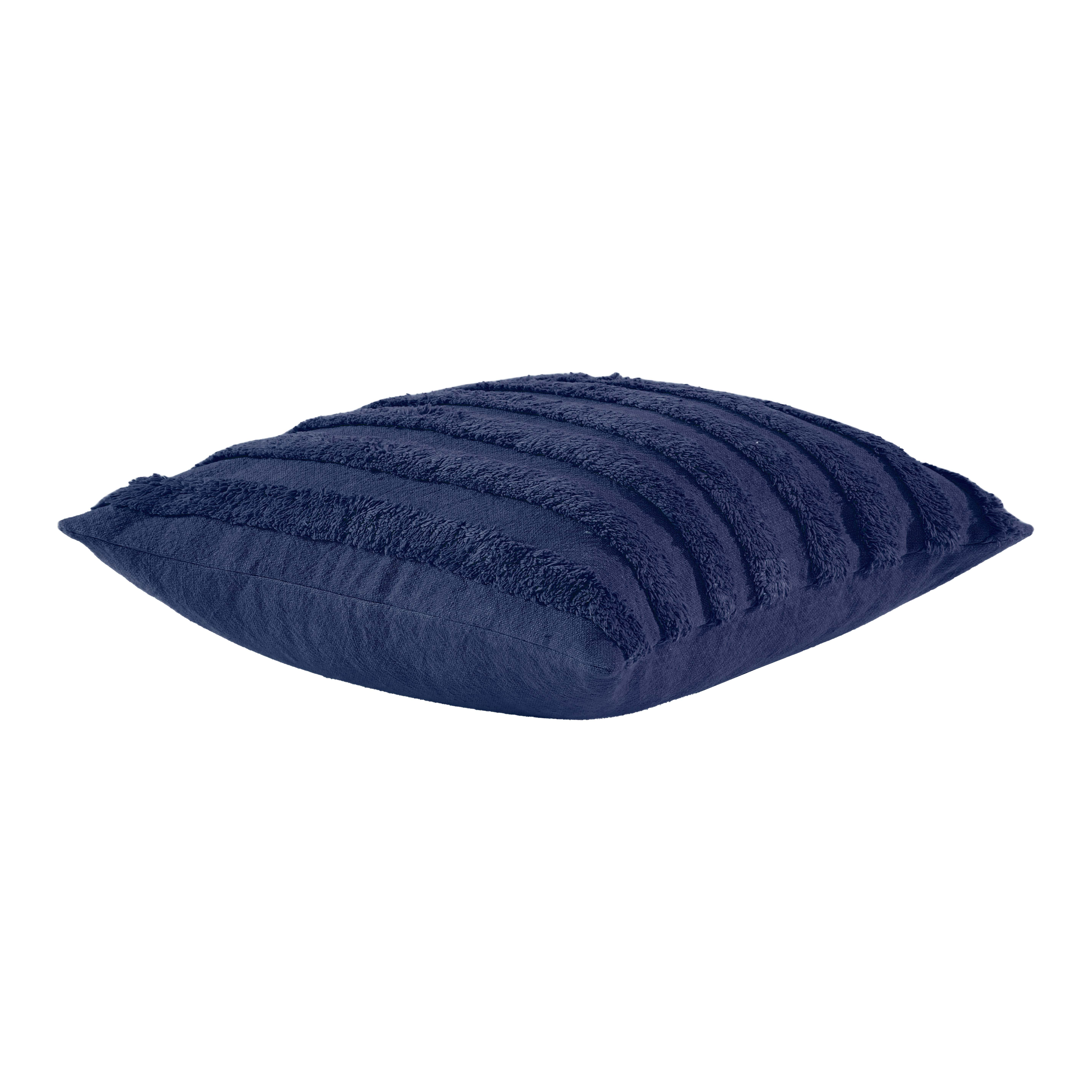 Mainstays Woven Stripe Decorative Pillow, 18x18, Navy 