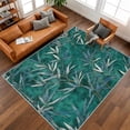 Bamboo Leaf Oriental Area Rug, Chinese Japanese Pattern Carpet ...