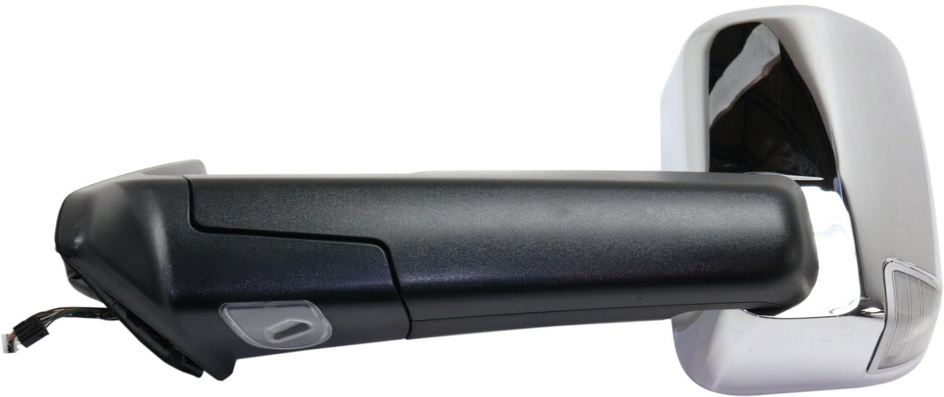 Towing Mirror Compatible With 2012-2013 Ram 1500 Left Driver Side Heated w/ Blind Spot Corner Glass In-housing Signal Light Chrome Kool-Vue