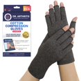 thumbnail image 1 of Guantes de compresión Dr. Arthritis Open-Finger grises para mujeres y hombres, 1 of 7