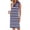 Dark blue, variant on Sleeveless Women's Striped Summer Dress Casual Polo V Neck Slit Loose Fit T Shirt Midi Dresses
