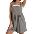 thumbnail image 6 of IROINNID Spring Summer Overalls for Women's Loose Fit Adjustable Straps Bib Jumpsuits Square Neck Wide Leg Solid Color Overalls with Pockets(Gray,M), 6 of 9
