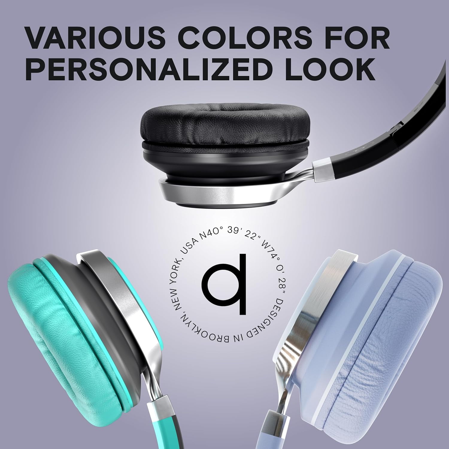 Artix CL750 Wired Headphones with Microphone, On-Ear Head Phones with Mic, Lavender