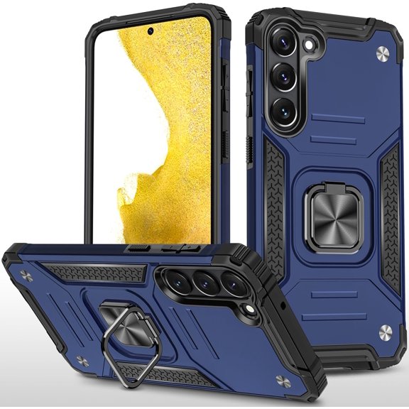 Galaxy S24 Plus Case S24 Plus Case Military Grade Built-in Kickstand Case with Stand Holster Shockproof Cover Protective Case for Samsung Galaxy S24 Plus Phone Case for Men Women (Blue)