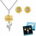 thumbnail image 1 of Collar Y Aretes Girasol Dije Regalo Caja Oro 18k Mujer Joyas Xtellar dorado, 1 of 3