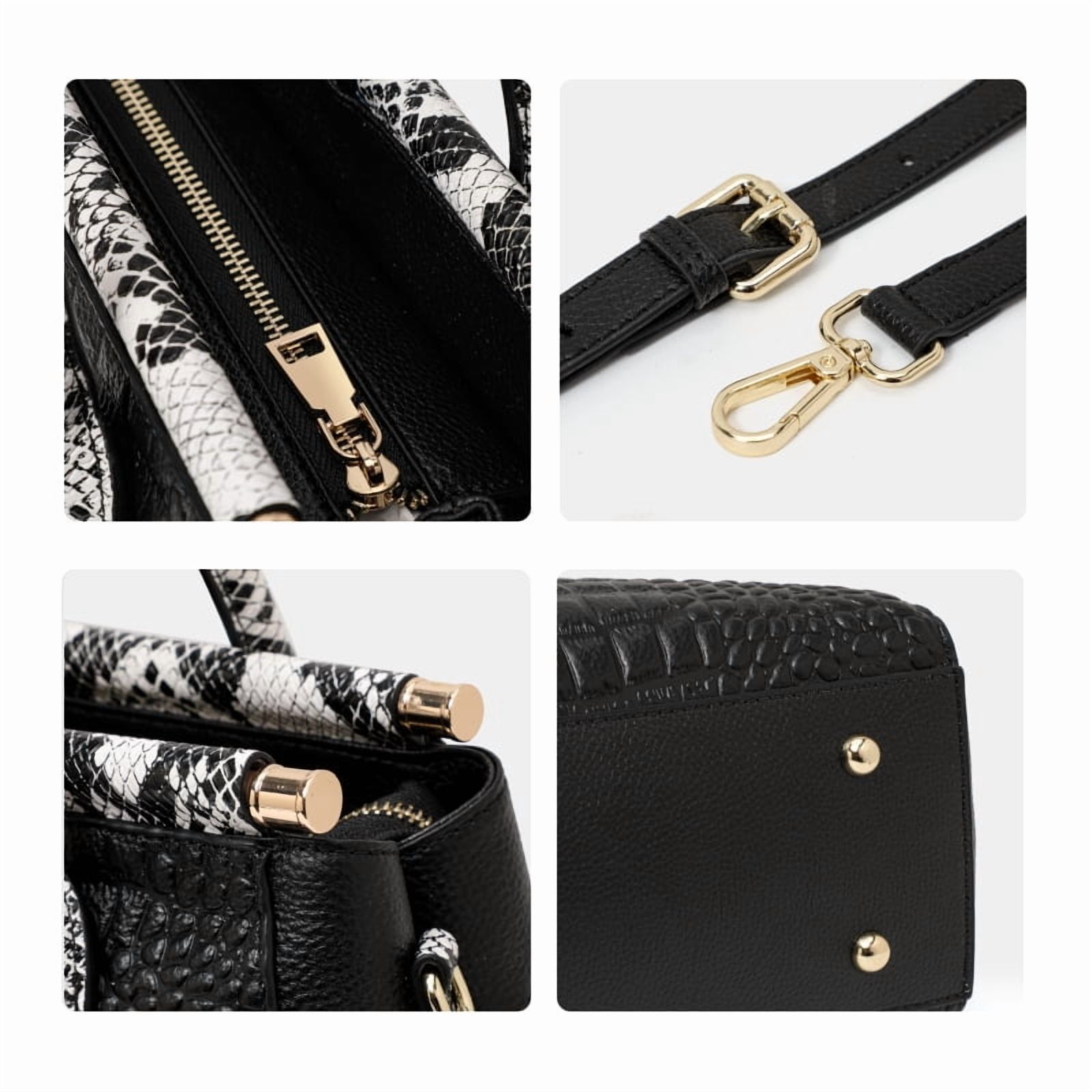 Genuine leather crocodile snake-print women's handbag 2025 detachable shoulder strap large capacity single shoulder strap