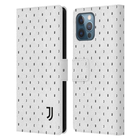 Head Case Designs Officially Licensed Juventus Football Club Lifestyle 2 White Logo Type Pattern Leather Book Wallet Case Cover Compatible with Apple iPhone 12 Pro Max