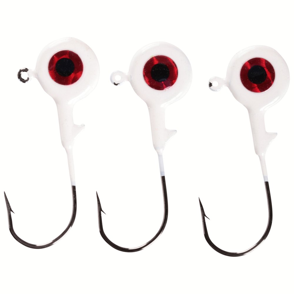Big Eye White 1/4 Big Eye Jig Head Fishing Jigs 3 ct Pack