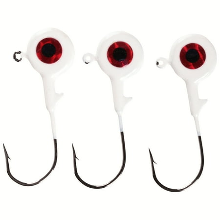 Big Eye White 1/4 Big Eye Jig Head Fishing Jigs 3 ct Pack  