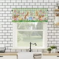 thumbnail image 2 of Rdsfhsp Easter Curtain Valance for Windows/Living Room/Kitchen/Bathroom/Farmhouse, Easter Bunny Eggs Spring Floral Green Buffalo Plaid Short Rod Pocket Curtain Window Treatment, 1 Panel 54x18 Inch, 2 of 5