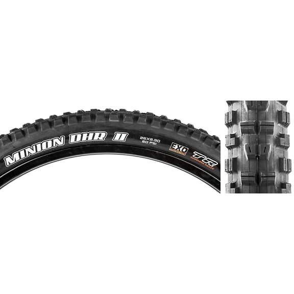 Maxxis Minion DHR II Tire - 26 x 2.3 Tubeless Folding Black Dual EXO