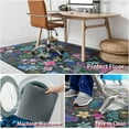 thumbnail image 6 of Office Chair Mat for Hardwood & Tile Floor,Boho Floral 36"x48" Office Computer Chair Mat for Rolling Chairs,Under Desk Non Slip Gaming Rug,Rubber Backing Large Low-Pile Carpet Protector Mat(Cyanblue), 6 of 6