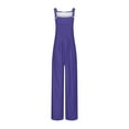 thumbnail image 6 of Fashion Plus Size Jumpsuits for Women with Sleeves Summer Printed Jumpsuit Casual Button Pocket Sleeveless Wide Leg Trousers, 6 of 8