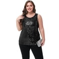 thumbnail image 4 of Womens Plus Size Sleeveless Sequin Tops Sparkle Shine Tank Top, 4 of 7