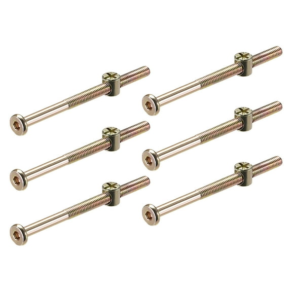 Uxcell M6 x 3.15'' Furniture Bolts Nut Set Hex Socket Screw with Barrel Nuts Phillips-Slotted 6Sets