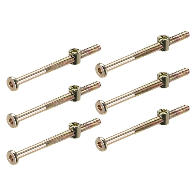 Juego de tuercas y tornillos de muebles Uxcell M6 x 3.15'' con tornillo de socket hexagonal y tuercas de barril, 6 juegos
