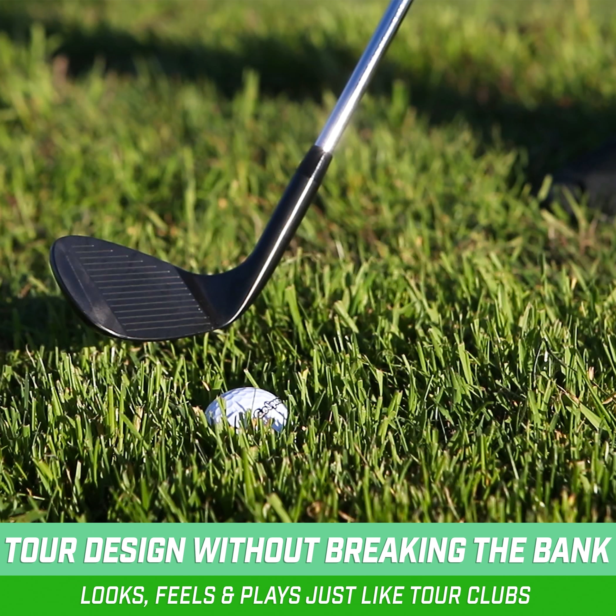 GoSports Tour Pro Golf Wedges – 52 Degree Gap Wedge in Black