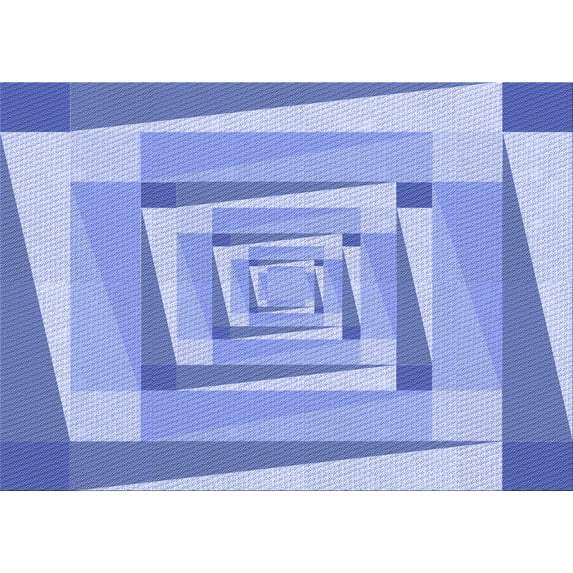 Ahgly Company Indoor Rectangle Patterned Royal Blue Area Rugs, 6' x 9'
