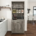 thumbnail image 3 of DWVO Kitchen Pantry, 67" Freestanding Storage Cabinets Bar Cabinet with Doors and Shelves, Elegant Colonial Design Cabinet Cupboard, Grey, 3 of 13