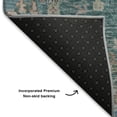 thumbnail image 5 of Addison Rugs Mayfield Premium Machine Washable Traditional Global Teal Rectangle Rug, 10' X 14' Machine Washable Traditional Global Teal Oversized Sherpa Throw Blanket, 5 of 6