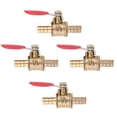 thumbnail image 1 of Abbracc Valve à Bille en Laiton 4 Pcs Valve d'Arrêt Air-Liquide Connexion Complète Poignée Rouge, 1 of 9