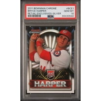 Graded 2011 Topps Bowman Chrome Bryce Harper #BCE1 Retail Exclusives Silver Rookie RC Baseball Card PSA 10 Gem Mint