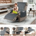 thumbnail image 6 of Timeles 100% Waterproof Recliner Covers, Velvet Recliner Chair Covers with Pockets, 1 Seat Recliner Sofa Covers for Kids & Pets (1 Seater 23", Dark Gray), 6 of 7
