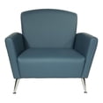 thumbnail image 3 of Club Chair in Dillon Blue Bonded Leather with Chrome Legs KD, 3 of 5