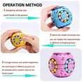 thumbnail image 3 of 2 In1 Rotating Fidget Spinner Magic Bean Infinity Cube Stress Relief Ball Adults Kids Unisex-children Educational Puzzle Cube Toys (pink), 3 of 5
