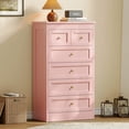 thumbnail image 3 of Pipleo Tall 6 Drawer Pink Wood Dresser, Easy Assembly with Video Guide, 3 of 8
