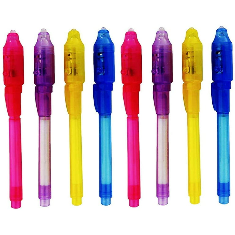 5/10 Pack Invisible Ink Pen with UV Black Light Secret Spy Pens