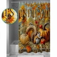 thumbnail image 3 of Small Stall Shower Curtain 48x72 Inch Narrow Half Size Fall Pumpkins Bath Curtains Bathroom Decor Thanksgiving Maple Leaf Watercolor Waterproof Fabric Shower Curtain Set with Hooks 48 Inch, 3 of 6