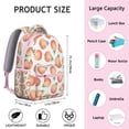 thumbnail image 5 of Peaches Print Students Backpack Fresh Pink Peach School Bag with Cute Funny Kawaii Pattern, Abstract Summer Fruit Painting Design, 5 of 5