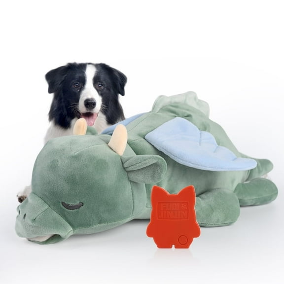 PET FULED Heartbeat Plush Toy for Dogs - Soft Cuddle Companion with Soothing Heartbeat, Washable - Comfort for Puppies & Adult Pets (Gem Dragon Design)