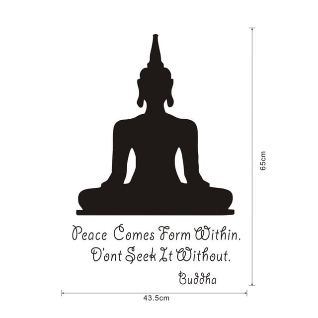 Vinilos decorativos de Buda para pared | Pegatinas de vinilo removibles para decoración del hogar | Arte para dormitorio, sala de estar, oficina y habitación infantil