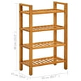 thumbnail image 4 of vidaXL Shoe Rack with 4 Shelves 50x27x80 cm Solid Oak Wood, 4 of 4