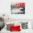 thumbnail image 4 of COMIO Traditional Chinese Painting Pink Plum Blossom Canvas Wall Art Modern Black and White Landscape Artwork, 4 of 4