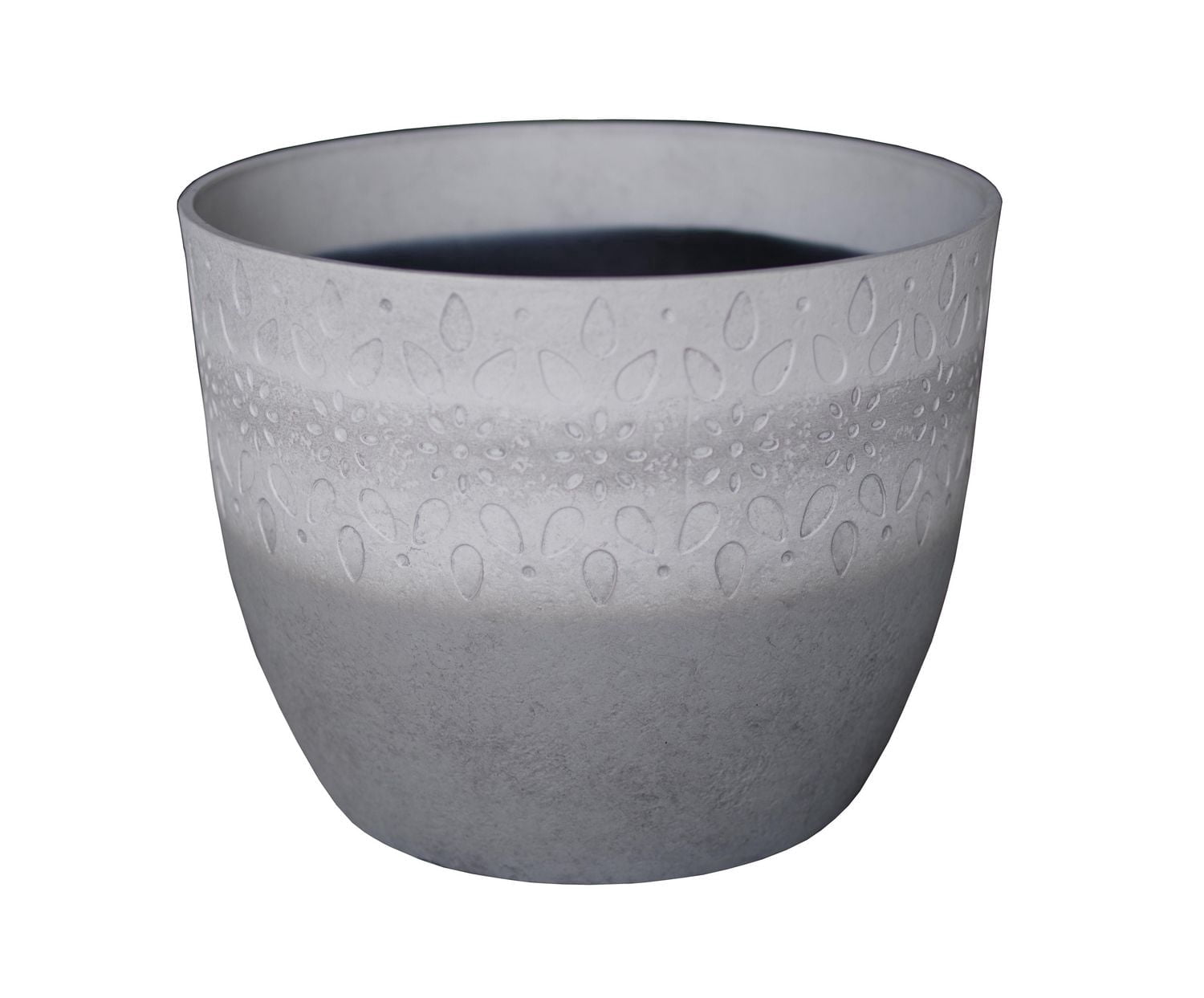 Cache-pot Mainstays gris Newton 8 pouces - Résine recyclée, rond