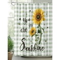 thumbnail image 2 of Shower Curtain Waterproof for Bathroom 72x84 Inch, Bee Sunflower Bath Curtain for Bath Stalls and Tub Sage Green Plaid You Are My Sunshine Decorative Shower Curtains with Hooks, 2 of 8