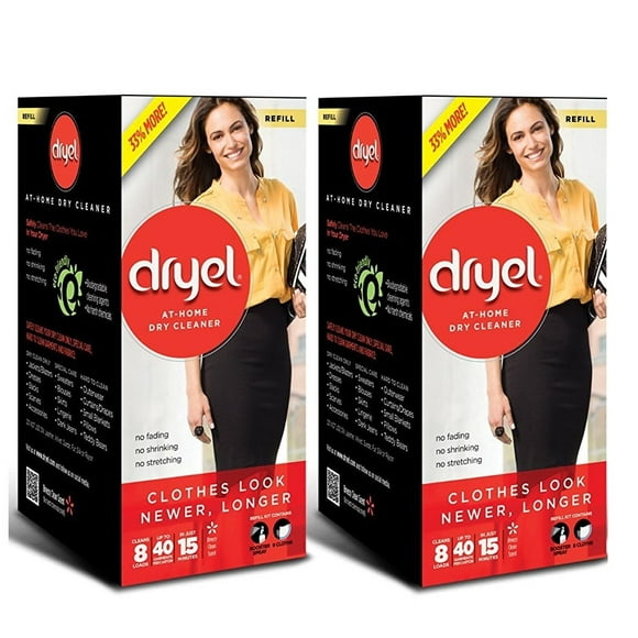 Dryel At Home Dry cleaner Refill (Pack of 2), 16 counts in total