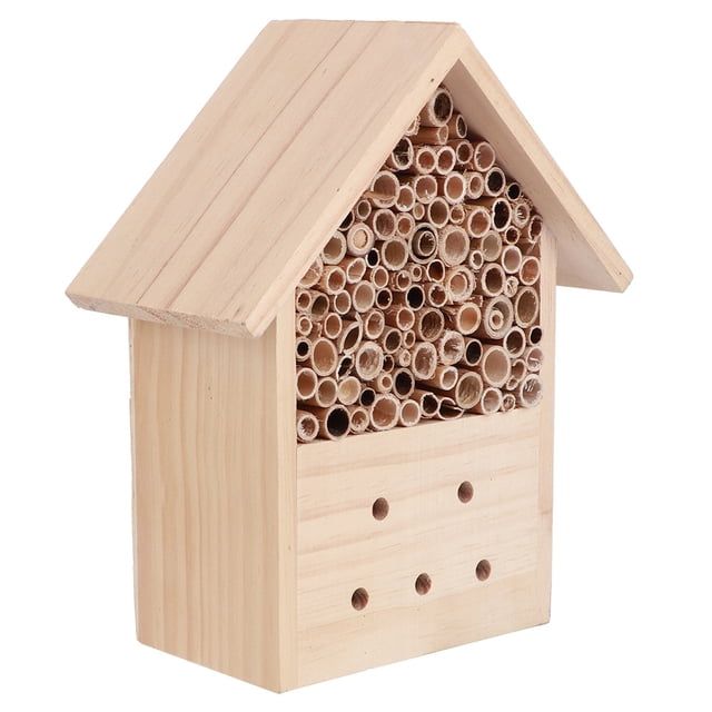 Caja para casa de insectos, Mini caja nido para insectos de madera de pino para exteriores, solución innovadora