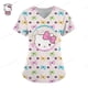 thumbnail image 3 of Camisetas de manga corta para mujer, uniforme de enfermera con estampado de Hello Kitty, cuello en V, bolsillo, para trabajadores de la salud, ropa de trabajo clínica, 3 of 5