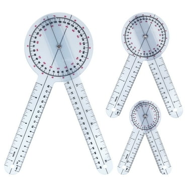 Stri 3pcs Physical Therapy Goniometer Set Spinal Goniometer 360 Degree Angle Ruler Protractor Ruler