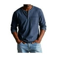 thumbnail image 4 of Men's Fashion Vintage Distressed Pocket Long-Sleeve Shirt,Long Sleeve Distressed Washed V Neck Button Shirts, 4 of 8