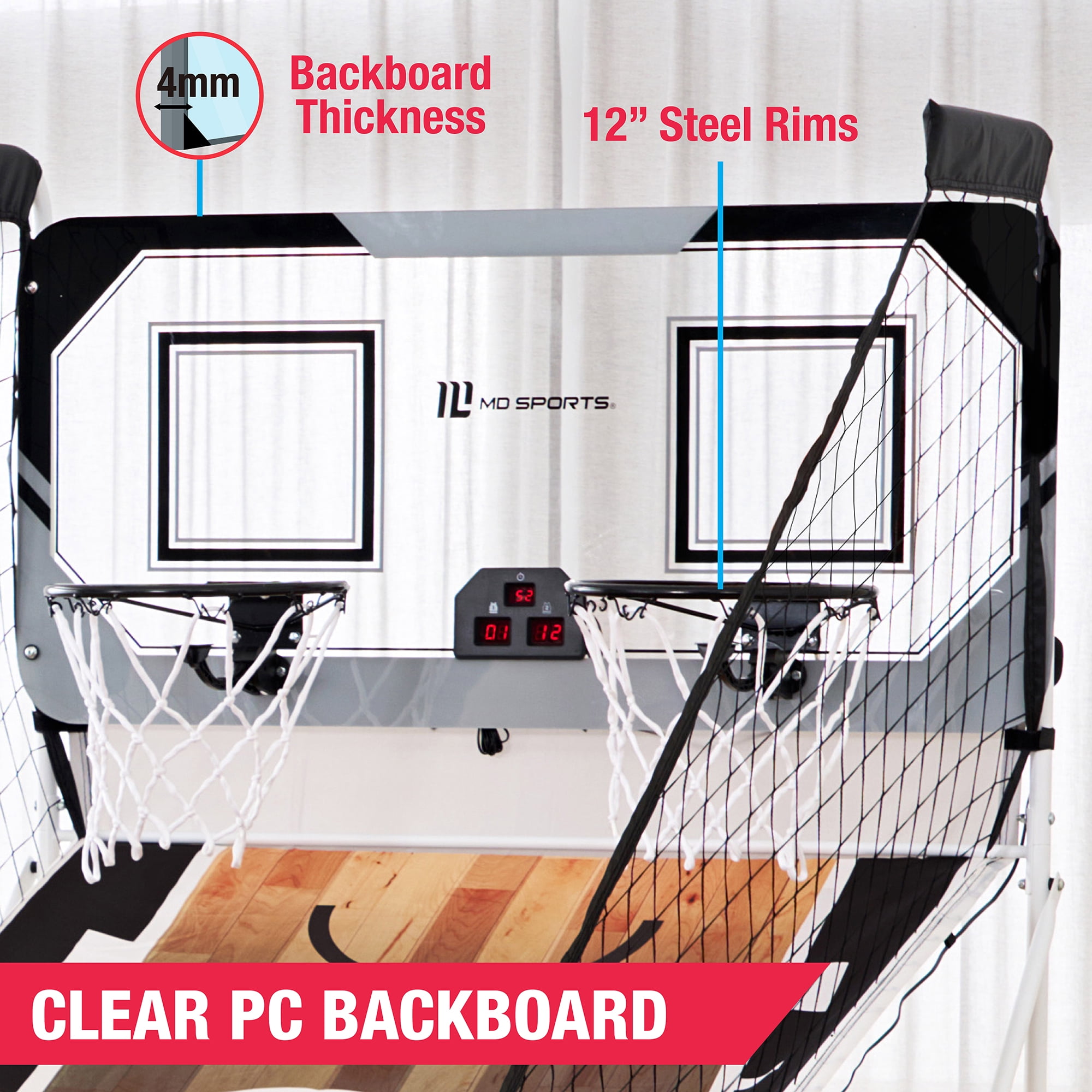 2-Player EZ-Fold Arcade Basketball Game, Powered by Adapter, by MD